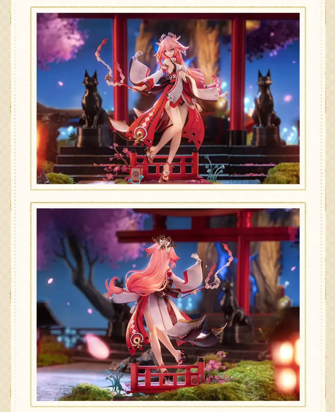 Elegant side profile of Yae Miko Ethereal Smile Ver. 1/7 Scale Figure