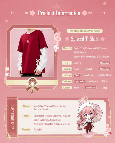 yae miko t shirt back graphic design detail fox mask print