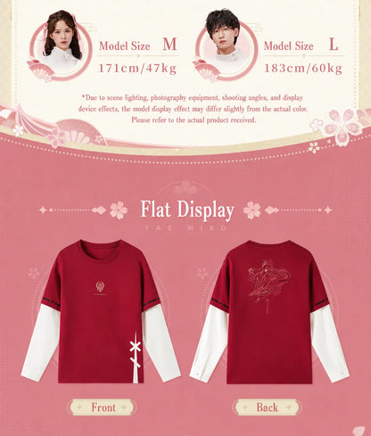 yae miko themed outfit styling with layered long sleeve t shirt