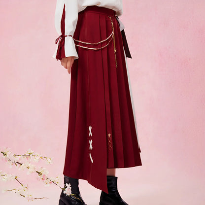 genshin impact pleated skirt front and side angle showcase