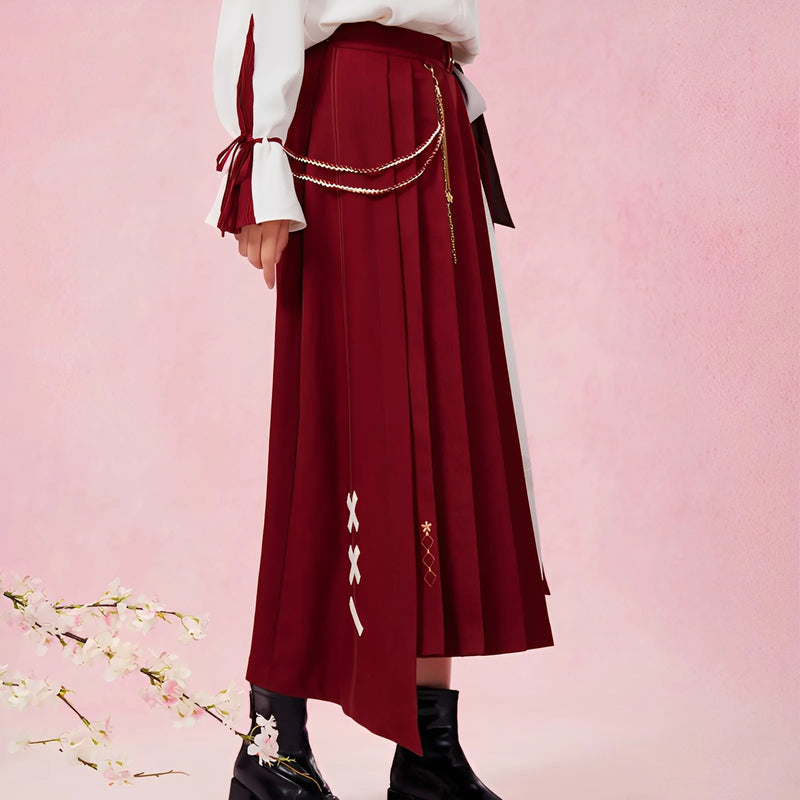 genshin impact pleated skirt front and side angle showcase