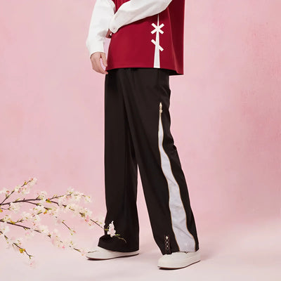 Yae Miko casual pants worn by model lifestyle pose relaxed fit design