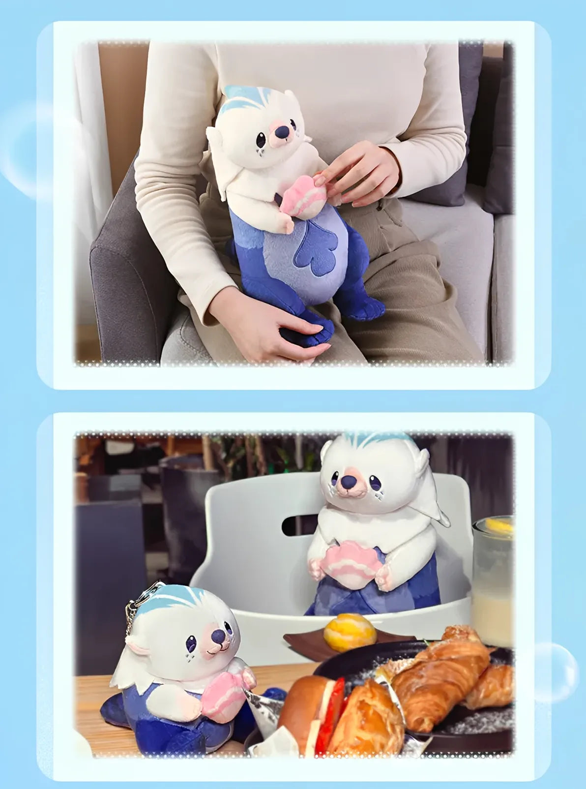 Genshin Impact Yoyo Sea Otter plush heat transfer printing and embroidery craftsmanship