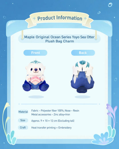 Genshin Impact Yoyo Sea Otter plush front and back comparison view