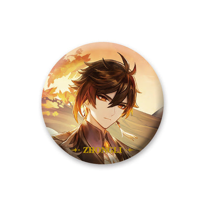 Genshin Impact Zhongli character badge anime collectible pin