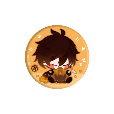 Genshin Impact Zhongli chibi plush badge anime character pin collectible