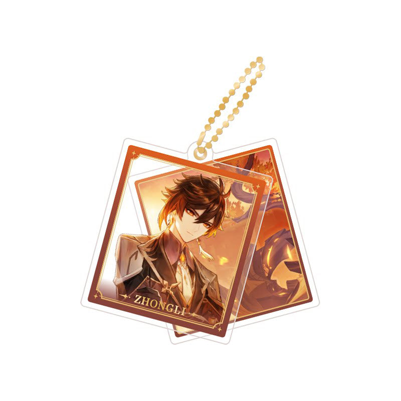 Genshin Impact Zhongli rotating double-sided acrylic keychain