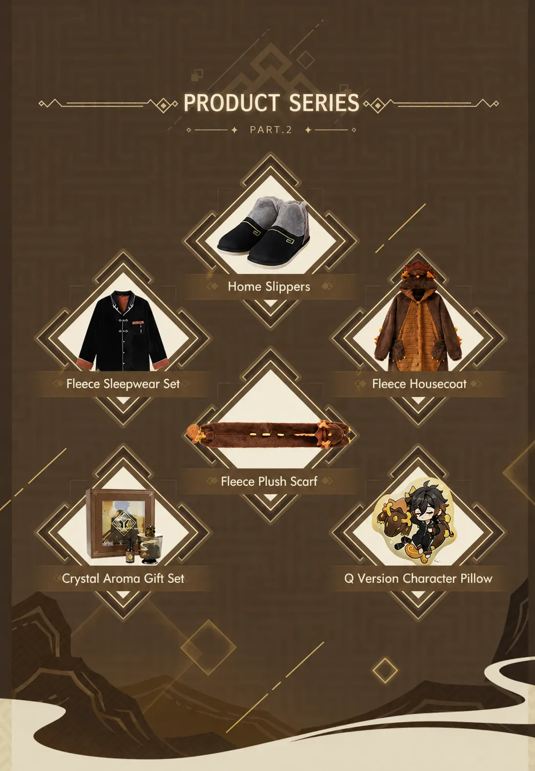 Comfortable homewear styling display of Genshin Impact Zhongli themed velvet pajama set
