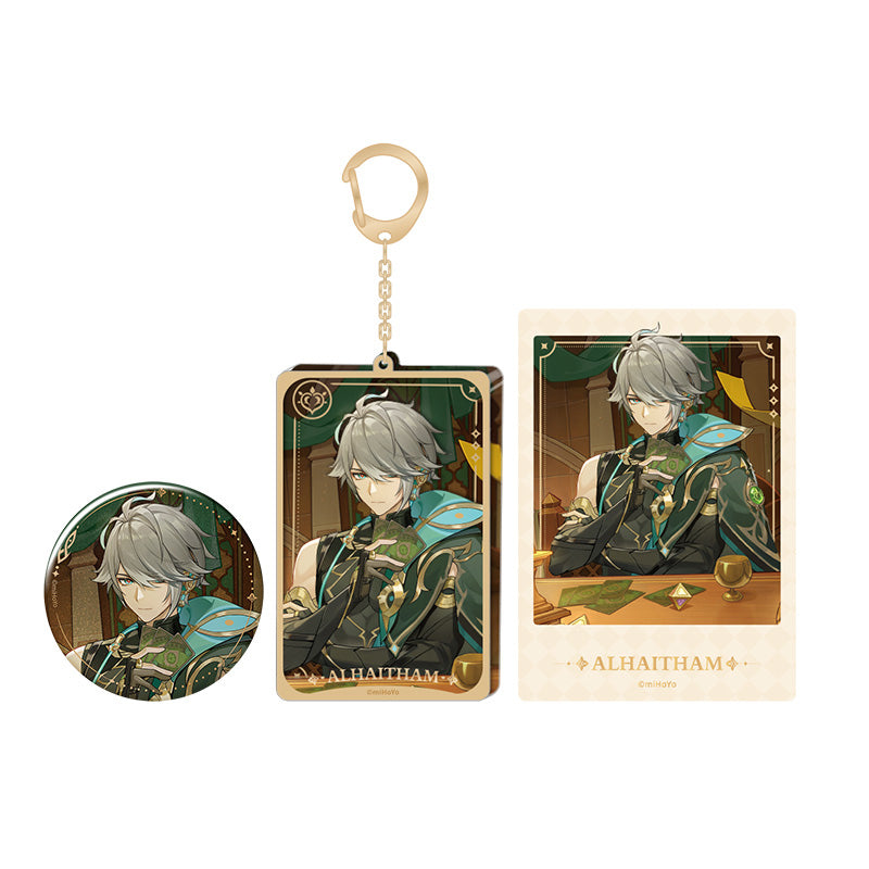 Genshin Impact In-Store Series Alhaitham bundle set with bonus photo card