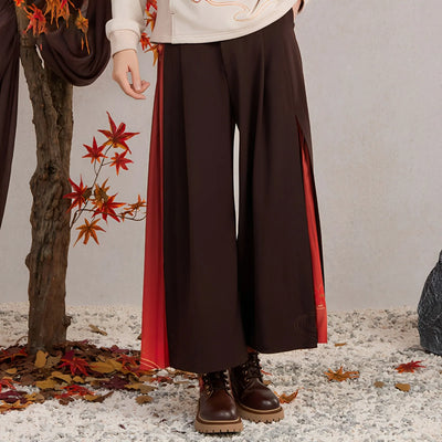 Kaedehara Kazuha themed wide leg pants with maple leaf themed styling details