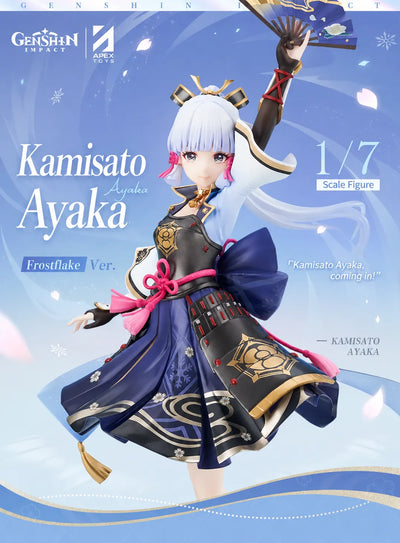 Kamisato Ayaka figure upper body close up facial detail and hair ornament