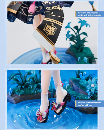 Kamisato Ayaka legs and footwear detail water effect base close up