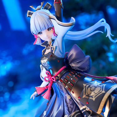 Kamisato Ayaka figure dynamic pose detailed outfit and fan accessory