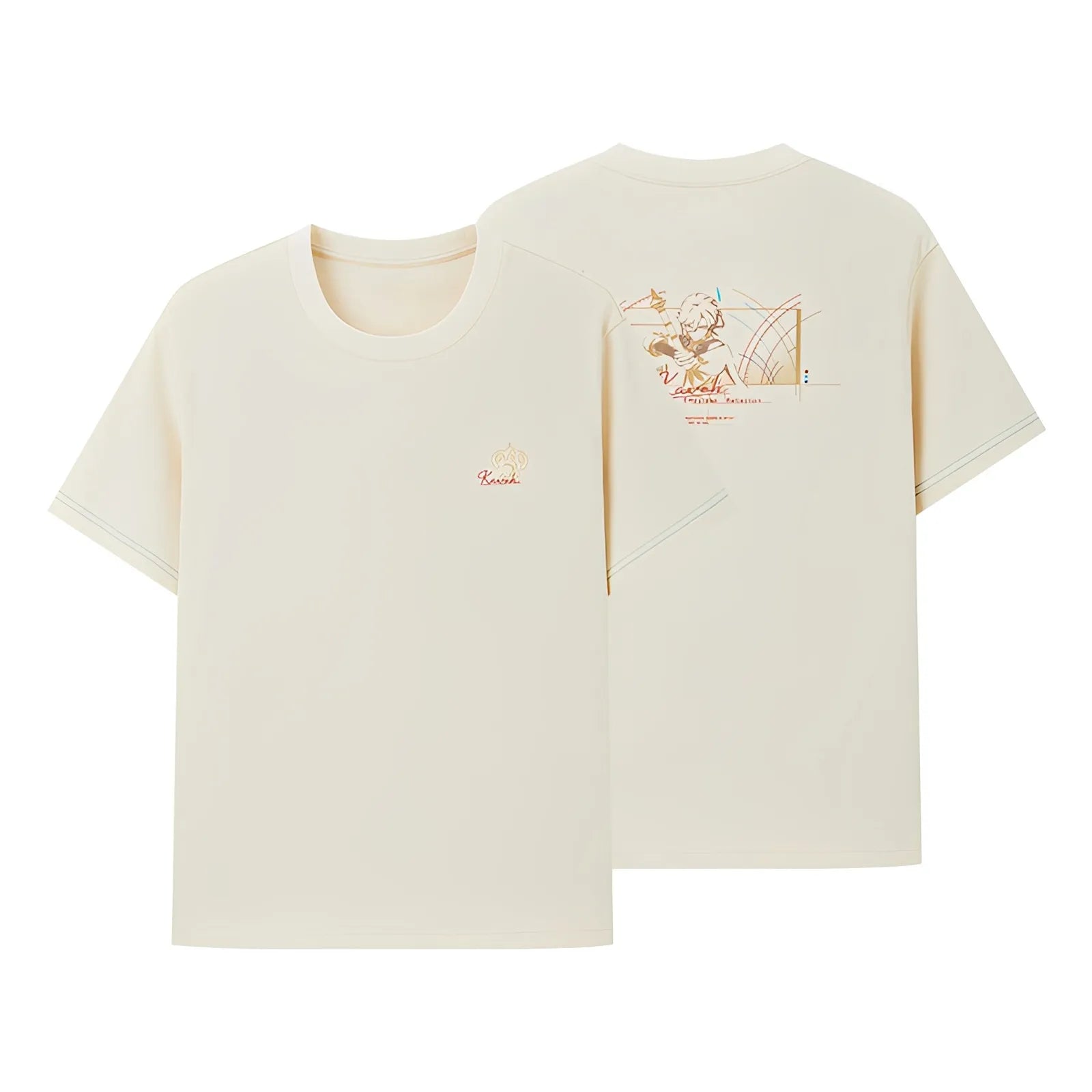 Kaveh t-shirt beige white background product display