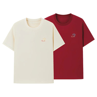 Genshin Impact Kaveh t-shirt warm red and beige color options collection