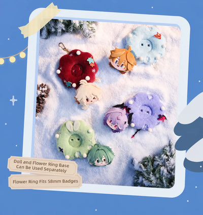Genshin Impact winter plush charms with removable character plush pieces