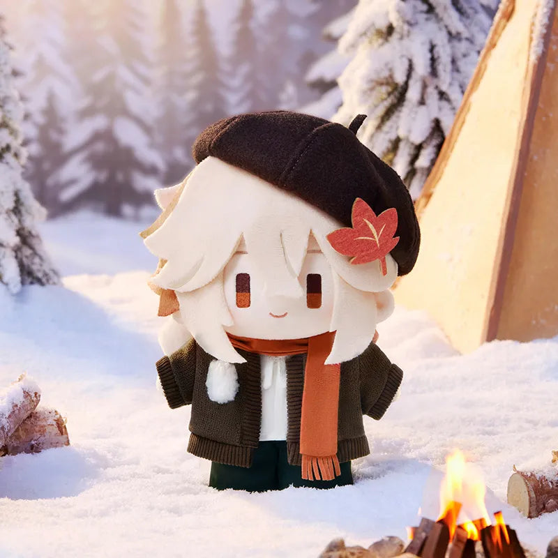 Genshin Impact winter plush dolls in seasonal outfits