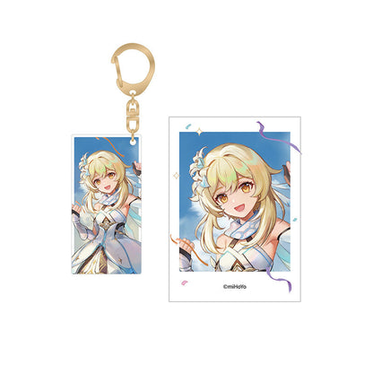 Genshin Impact Lumine 1st Anniversary keychain and photo set