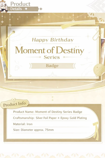 Genshin Impact Birthday Badge All Characters Display Moment of Destiny Series