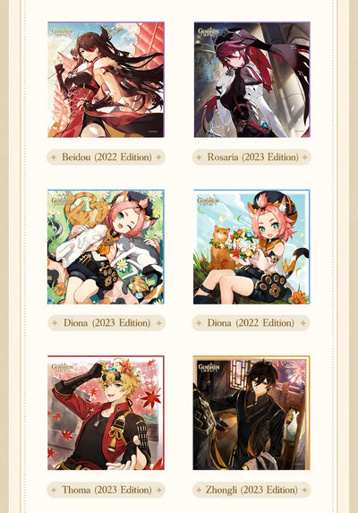 Genshin Moment of Destiny Series Vol.2 shikishi single card display showing detailed artwork and print quality