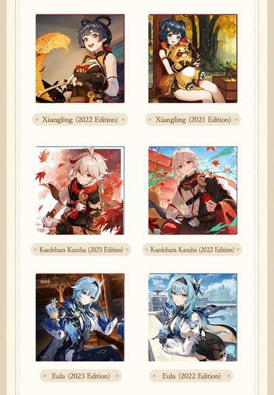 Genshin Moment of Destiny Series Vol.2 shikishi size reference 150 by 150 mm display