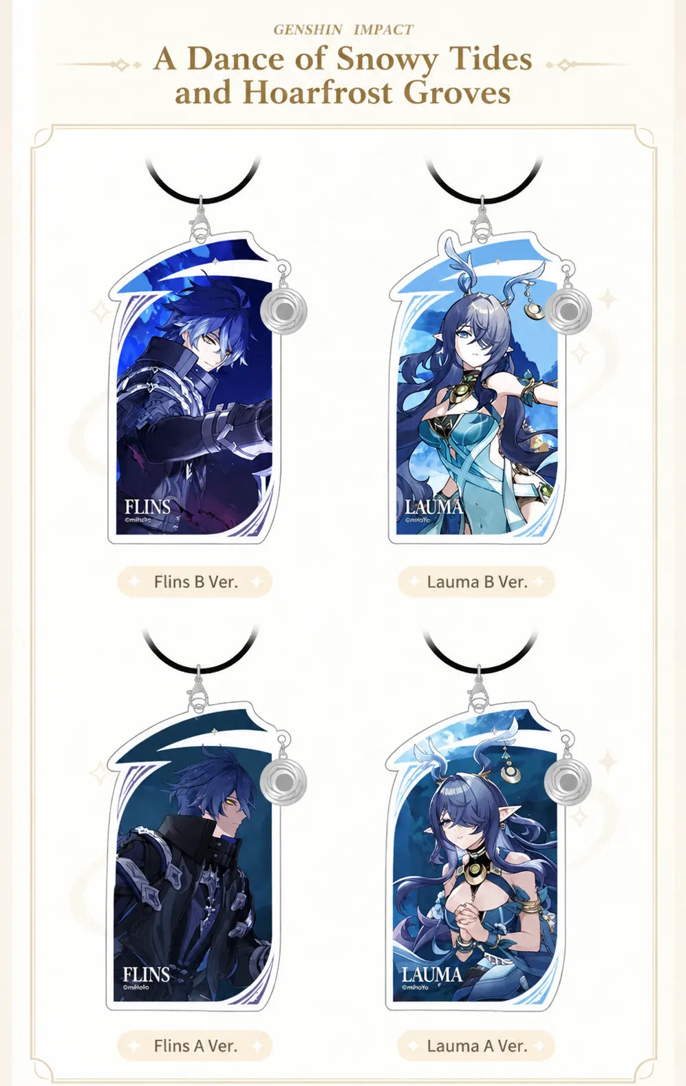 Genshin Impact Nod-Krai acrylic keychain packaging and display details