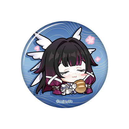 Genshin Impact Columbina chibi expression badge nod krai series glossy tinplate pin