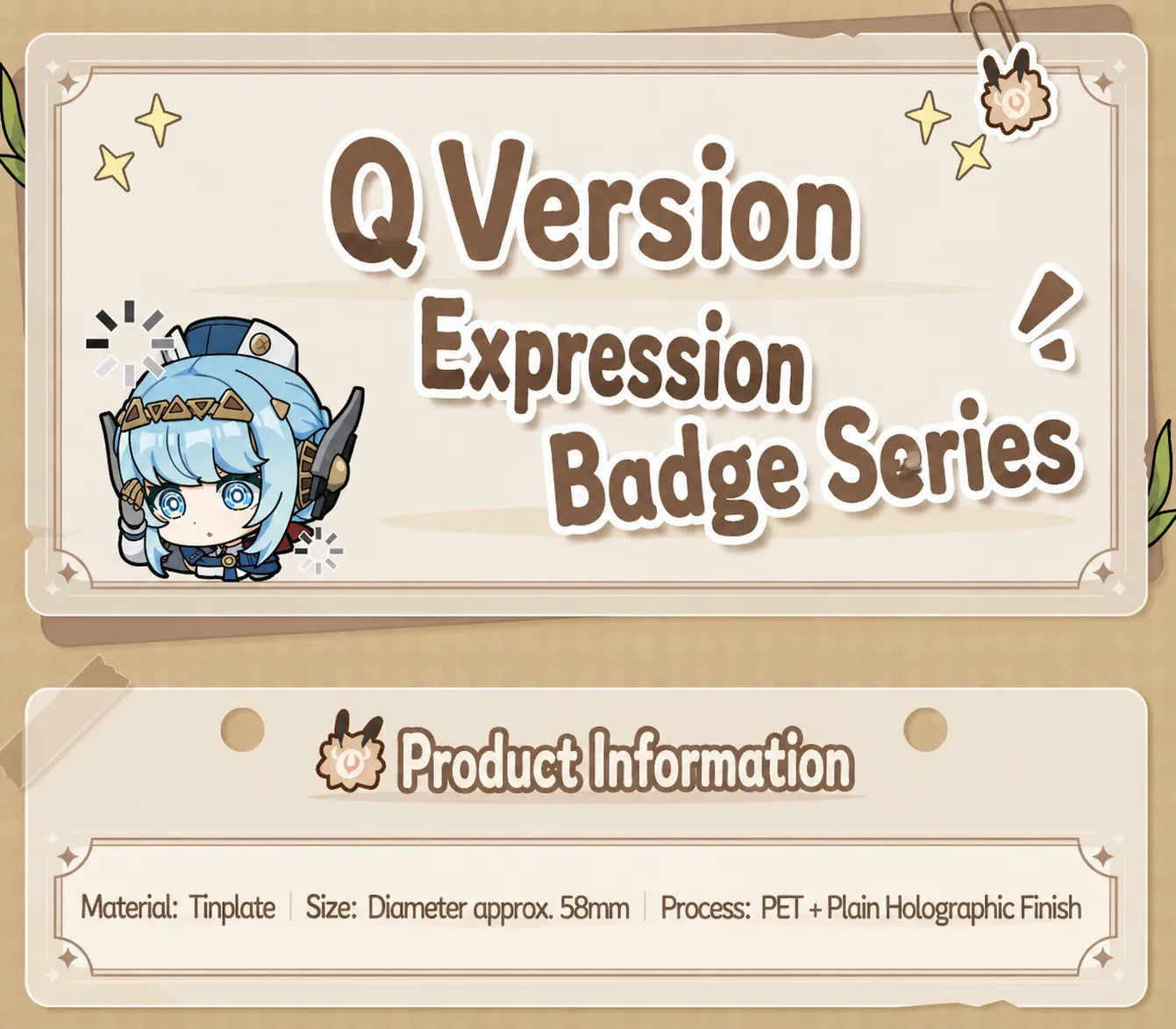 Genshin Impact chibi expression badge nod krai series character design close up glossy finish