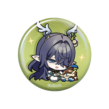 Genshin Impact Lauma chibi expression badge nod krai series glossy tinplate pin