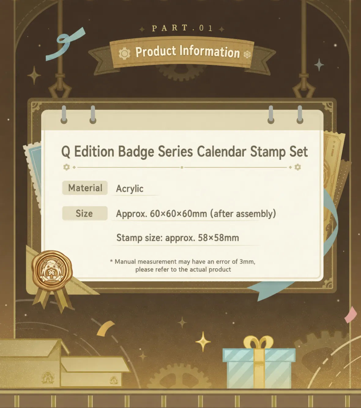 Alhaitham acrylic calendar stamp stand with chibi expression design