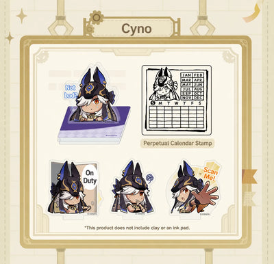 Tighnari sticky note stamp stand with chibi themed artwork