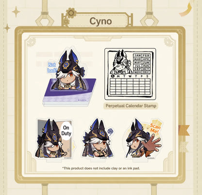 Tighnari sticky note stamp stand with chibi themed artwork