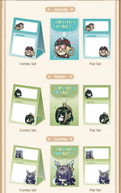 Q Version Expression Series memo pads with Jahoda Nefer and Lauma character artwork