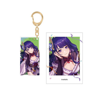 Genshin Impact Raiden Shogun 2nd Anniversary keychain and photo set