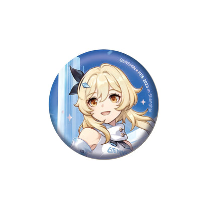 Genshin Impact Reunion Series Lumine character pin badge round collectible design