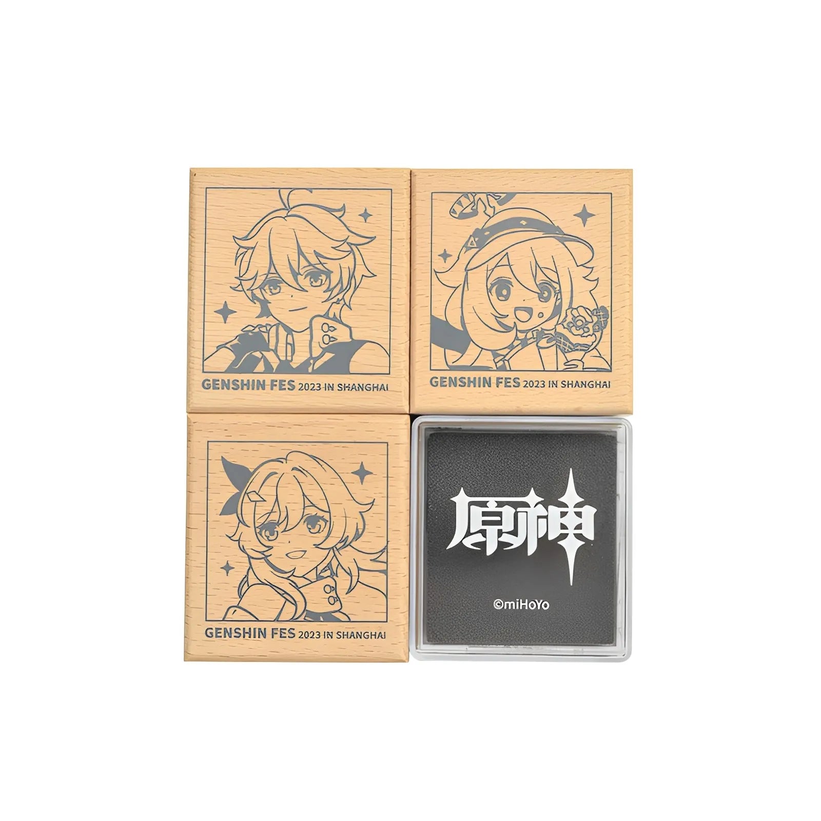 Genshin Impact Reunion Series stamp set with character designs for journaling and creative use