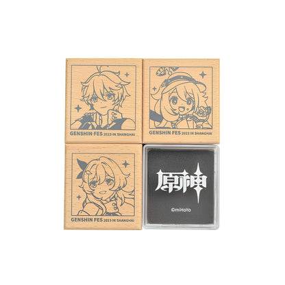 Genshin Impact Reunion Series stamp set with character designs for journaling and creative use