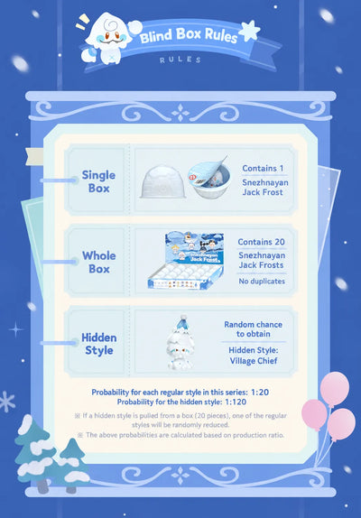 Snezhnayan Jack Frost Series blind box rules and hidden style probabilities
