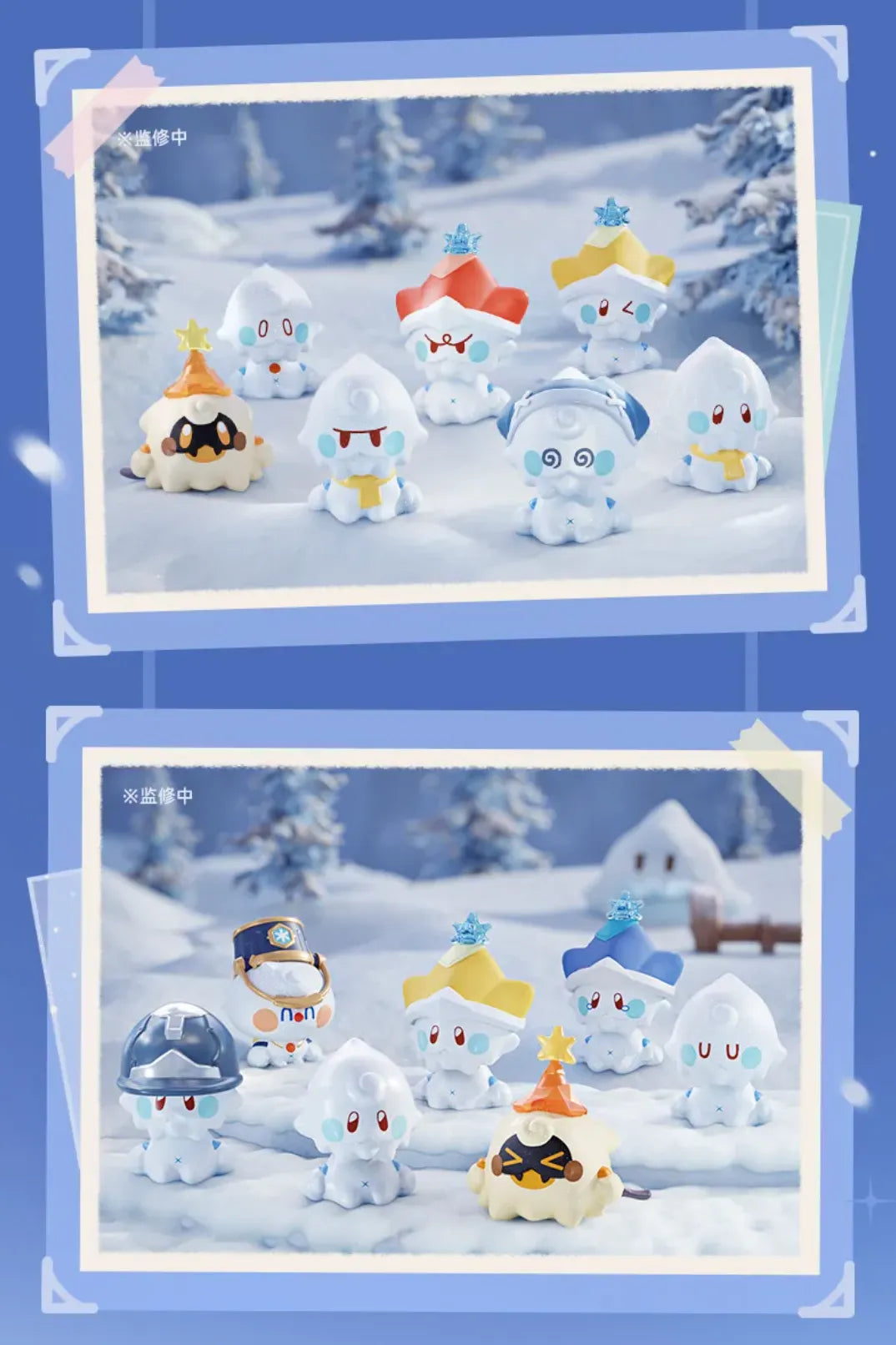 Genshin Impact Jack Frost collectible figures in a snowy landscape display