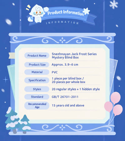 Snezhnayan Jack Frost Series mini figures product information and specifications