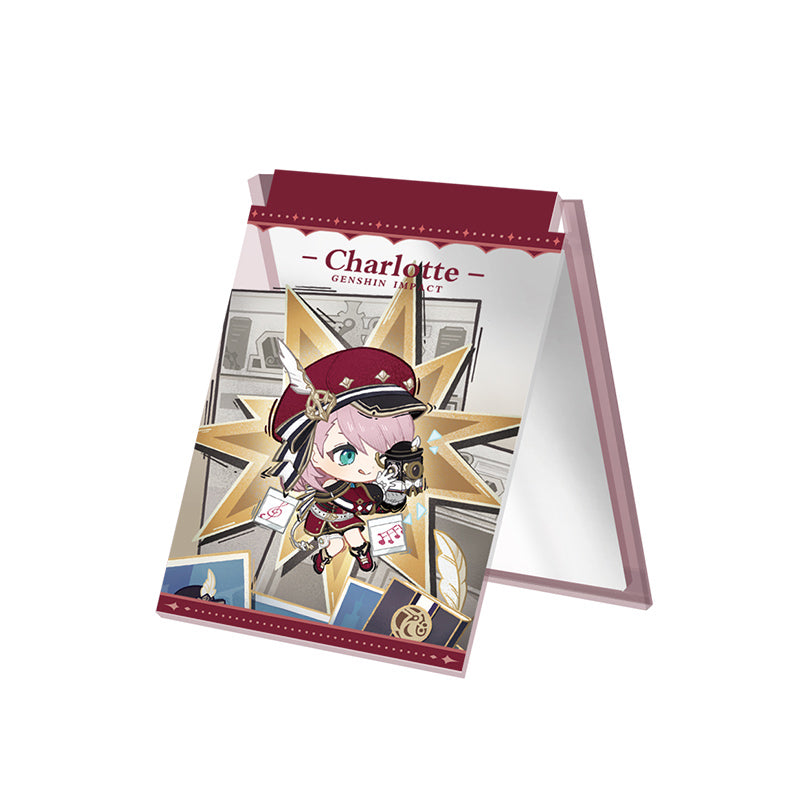 Genshin Impact Starlight Letter acrylic folding mirror featuring Charlotte character design