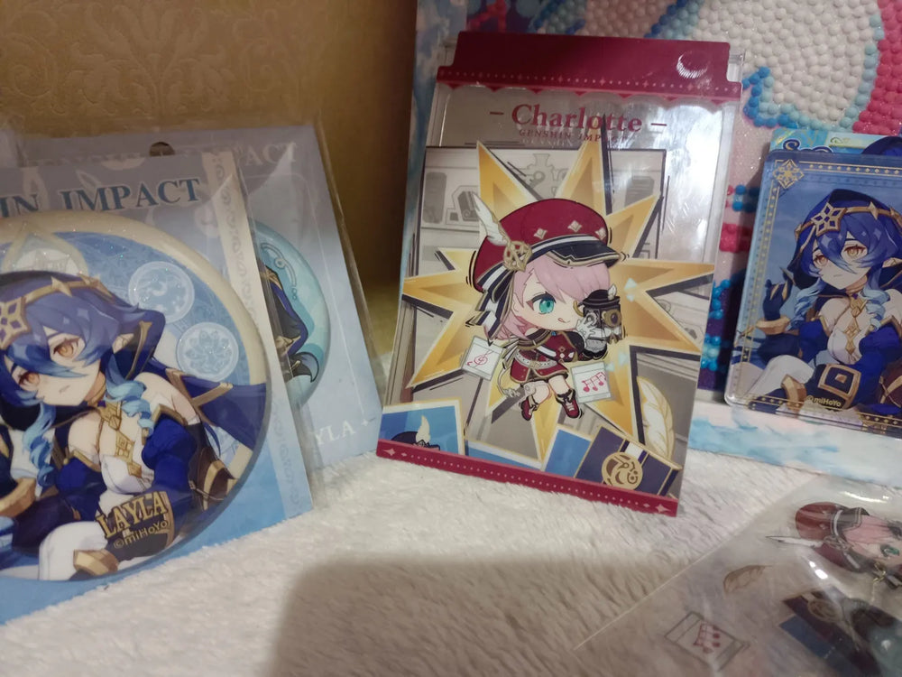 Espejo Plegable Genshin Impact Starlight Letter Colección Chibi