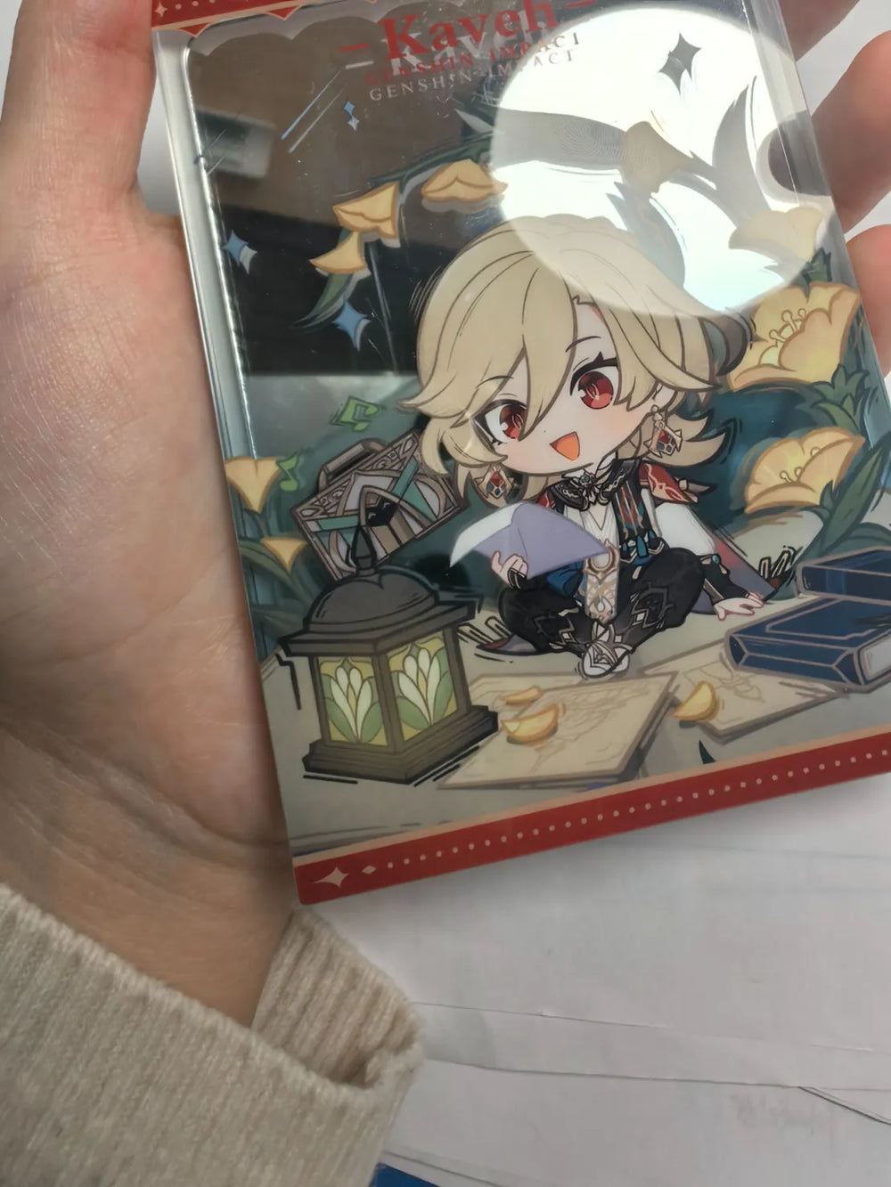 Espejo Plegable Genshin Impact Starlight Letter Colección Chibi