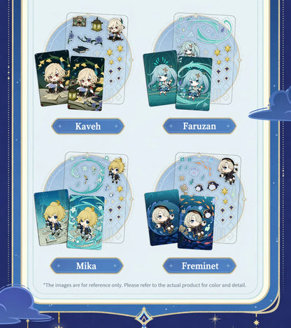 Genshin Impact Starlight Messages card set close up of chibi character cards