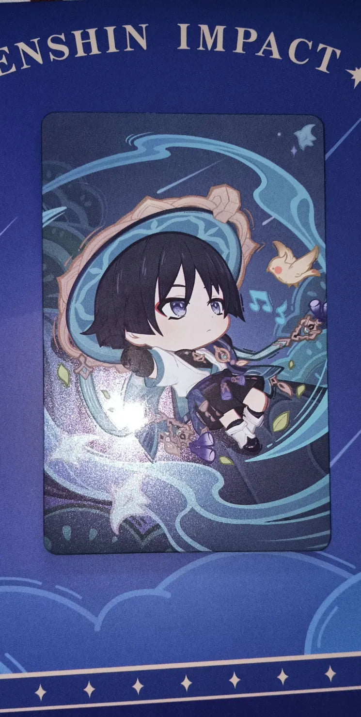 Conjunto de Cartas Genshin Impact Starlight Messages Coleção Chibi