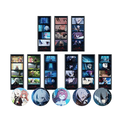 Genshin The Song Burning in the Embers badge and film bookmark collection featuring Arlecchino and Clervie