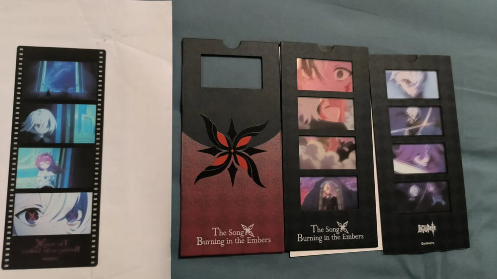 Genshin Impact The Song Burning in the Embers Badge & Film Bookmark Set