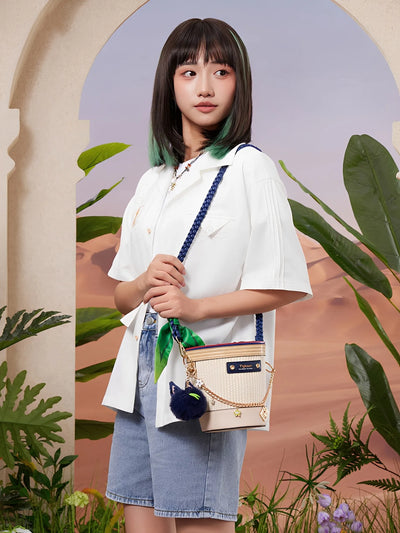 Genshin Impact Tighnari basket bag styled with ribbon and plush accessory