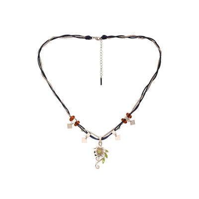 Tighnari necklace on white background showing full chain length and pendant detail