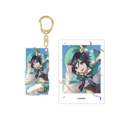 Genshin Impact Venti 1st Anniversary keychain and photo set